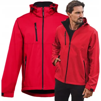 Pánská softshellová bunda Pánská nepromokavá bunda SOFTSHELL s fleecem a odnímatelnou kapuce, červená, velikost L