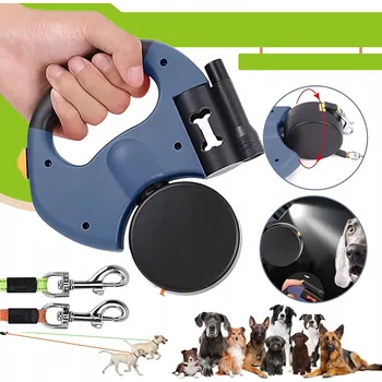 Vodítko pro psa VODÍTKO PRO DVA PSY S BATERKOU A 3M REFLEXNÍM PRVKEM