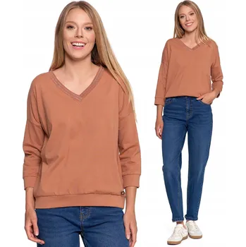 Dámská halenka Dámská bavlněná halenka s výstřihem do V, dlouhý rukáv, klasický střih MORAJ 3XL