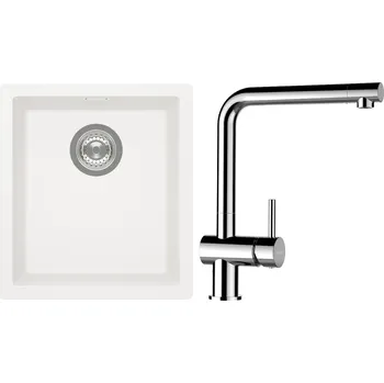 Granitový dřez Set Schock S12-12 (dřez Kaia N-100S Polaris + baterie Epos Chrom)