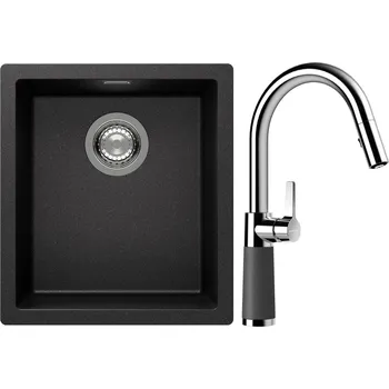 Kuchyňský dřez Set Schock S12-7 (dřez Kaia N-100S Stone + baterie SC-520.120 Stone)