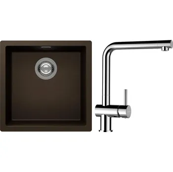 Kuchyňský dřez Set Schock S13-12 (dřez Kaia N-100 Bronze + baterie Epos Chrom)