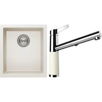 Kuchyňský dřez Set Schock S12-5 (dřez Kaia N-100S Magnolia + baterie SC-510.120 Magnolia)