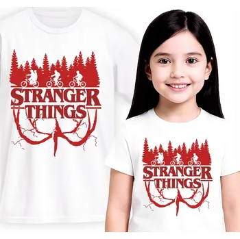 DĚTSKÉ BÍLÉ TRIČKO STRANGER THINGS SERIÁL VELIKOST L 152CM