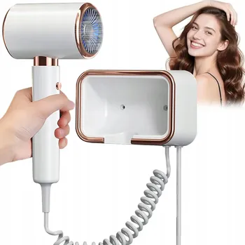 Fén Hotelový fén na vlasy nástěnný s držákem silný lehký 2000W