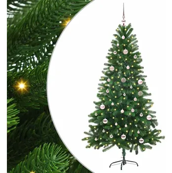 Vánoce Vánoční stromeček s 150 LED diodami s stojanem Zelená 150 cm PE Zelená3396320