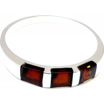 Prsten STŘÍBRNÝ PRSTÝNEK OBRÁČKA S JANTAROM