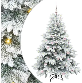 Vánoce Umělý vánoční stromeček s 150 LED diodami Bílá 150 cm PE a PVC Bílá3397603