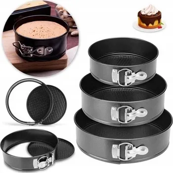 Forma na pečení 3x FORMA NA DORT PLECH NA PEČENÍ DORTŮ KULATÁ OCELOVÁ SADA