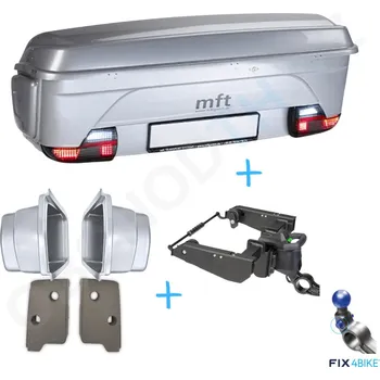 Box na tažné zařízení MFT 15001 BackBox Silver + MFT 1203 BackCarrier Fix4Bike + MFT 15051 Bočnice