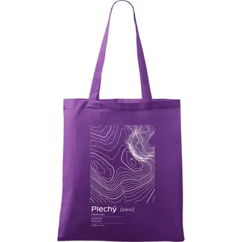 Plechý - vrstevnice v obdélníku - Taška bavlněná - 42 x 38 cm ( Fialová )