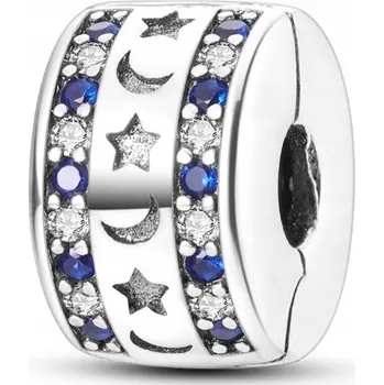 Přívěsek Přívěsek STŘÍBRO 925 Charms Korálek Separátor Klips Zarážka Hvězdy Měsíc