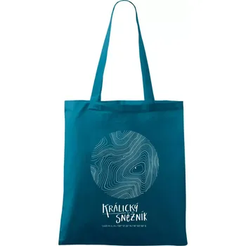 Králický Sněžník - vrstevnice v kruhu - Taška bavlněná - 42 x 38 cm ( Petrolejová )
