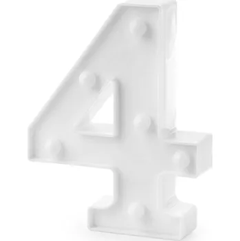 Svítící číslice k narozeninám a Novému roku, střední, 5 "4" bílá