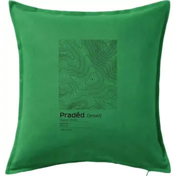 Polštář Praděd - vrstevnice v obdélníku - Polštář 50x50 - 50x50 - Pouze potah ( Středně zelená )