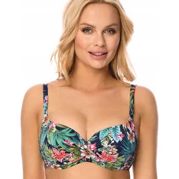 Podprsenka Vivisence 3222 Květinový námořnická modrá 85E plavkový podprsenka PUSH-UP