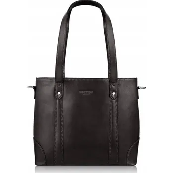 Kabelka Paolo Peruzzi kabelka z pravé kůže hnědá