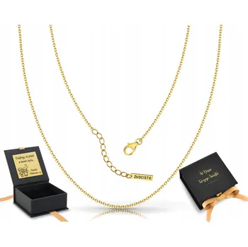 Řetízek Pozlacený tenký krátký dámský řetízek typu ankr 38 - 41 cm stříbro 925