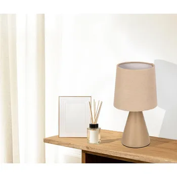 Lampička SATTI hnědá keramická stolní lampa se stínidlem E14 1x40W klasická dekorativní elegantní do obývacího pokoje, ložnice, kancelář, teplé barvy