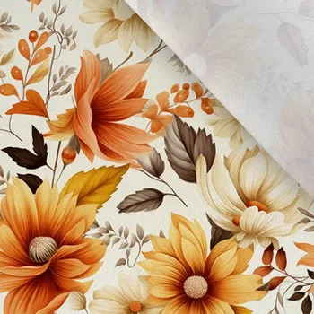 Zbytek - Bavlna premium NELA podzimní květiny Alia