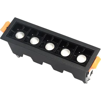 LED panel DomenoLED Led lineární vestavné svítidlo 10W 3000K černá JDL-5T