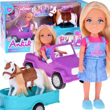 Woopie panenka Niki s koněm, autem a přívěsem