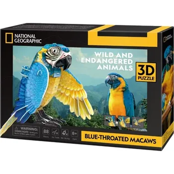 Puzzle 3D puzzle ara safírová – 88 dílků