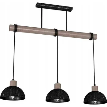 Závěsné svítidlo Erik Sawn černé / Patinované dřevo 3XE27