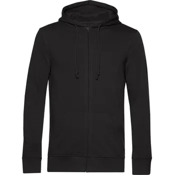 Pánská mikina B&C Pánská mikina na zip s kapucí Inspire Zipped Hood_° Barva: Černá, Velikost: XS