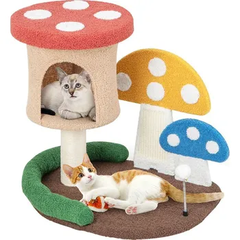 Houbový škrabací sloup pro kočky