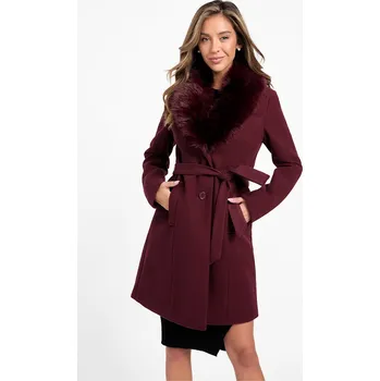 Dámské oblečení GUESS dámský kabát Cheryl vínový S