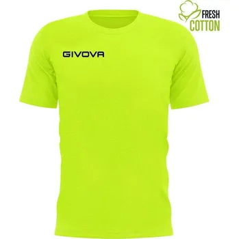 Pánské tričko GIVOVA Givova Bavlněné Tričko 2XL - Fluo Žluté Komfort ŽLUTÁ