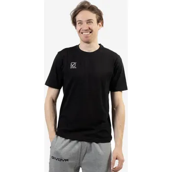 Pánské tričko GIVOVA Givova T-tričko Černé 3XL - Bavlna pro Sport a Volný Čas ČERNÁ