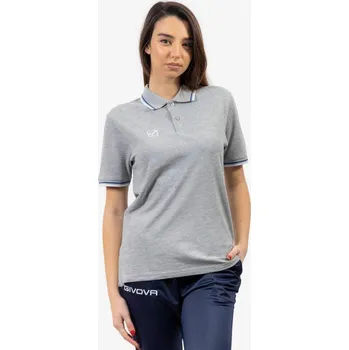 Cyklistické oblečení GIVOVA Givova Polo Cotone Piquet, krátký rukáv, XL ŠEDÁ