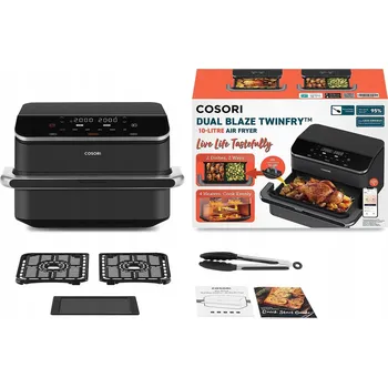 fritéza XXL Horkovzdušná fritéza Velká 2800W Cosori Twinfry Dual Air Fryer PRO