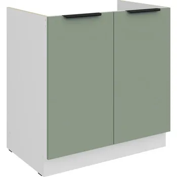 Kuchyňská skříňka Dřezová skříňka LUNARA - šířka 80 cm, zelená / bílá