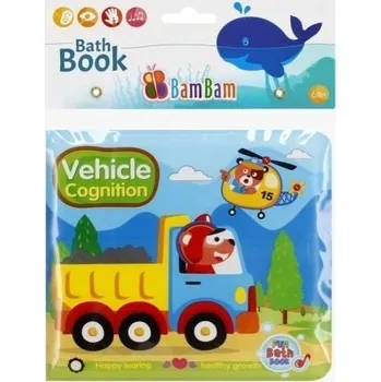 Hračka pro nejmenší Logická EDUKAČNÍ KNIŽKA Pro Děti Knížka do koupele Vozidla BAM