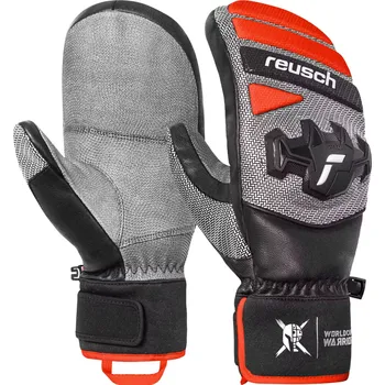 Lyžařské rukavice Reusch Worldcup Warrior Team Mitten - blck/silver/fluo red 9,5
