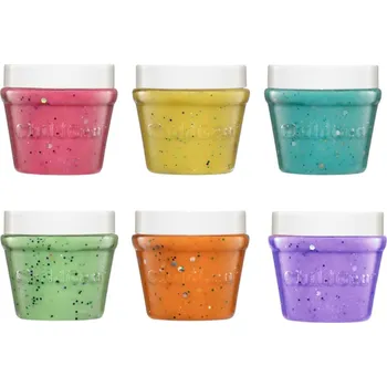 Modelovací hmota Plastelína se třpytkami v kelímku (6 ks)