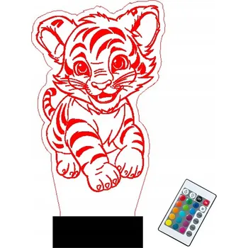 Lampička LED Lampička Tygřík Dálkový Ovladač Jméno Dětská lampa s věnováním