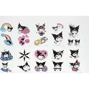 Odstranitelné tetování Dětské dočasné tetování - SANRIO - KUROMI (C) - 10 ks (Značka: SPADABRAVO)