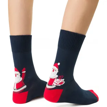 Dámské ponožky Vánoční požky Steven Merry Christmas 136 Barva: Modrá - tmavě, Velikost: 38-40