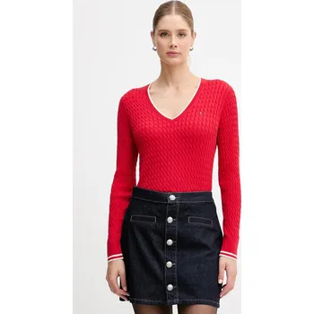 Pánský svetr Bavlněný svetr Tommy Hilfiger WW0WW44987 červená 33A, vel. S