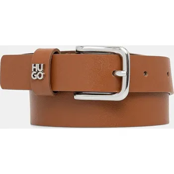 Opasek Kožený pásek HUGO 50552777 hnědá 88X, vel. 80