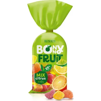 Bonbon Roshen Bonny Fruit Citrus mix 200g cena za kartonové balení (Kartonové balení : 18 ks)