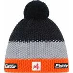 Čepice zimní Eisbär Star Pompon MÜ SA Velikost: Uni oranžová/šedá/černá