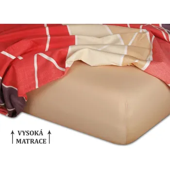 Jersey prostěradlo na vysokou matraci 90x200x25 EXCLUSIVE Světle hnědé