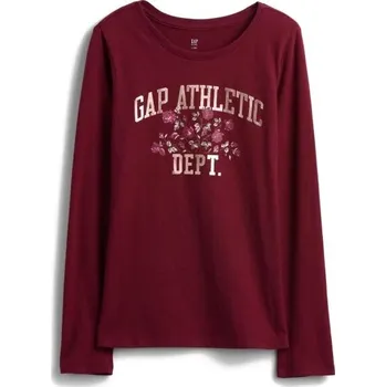 Dívčí triko GAP V-OCT LS VAL GR S Červená, Bílá