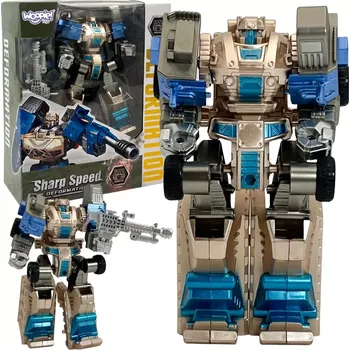 Dřevěná hračka Woopie Špičková Rychlost Proměny Robot 2v1 Bojový Náklaďák