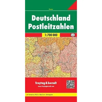 Freytag & Berndt Poster Deutschland, Postleitzahlenkarte, gefalzt. Germany Post Codes